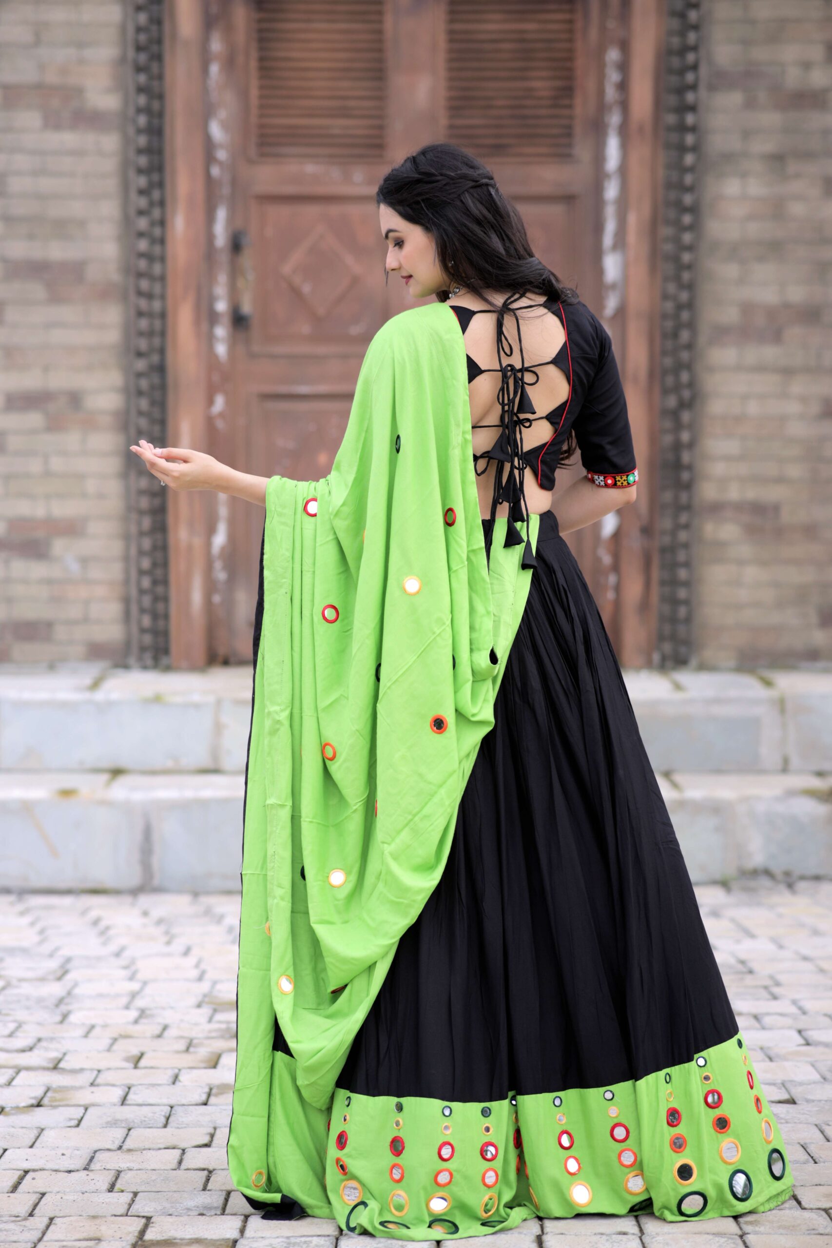 Navratri Special Reyon Real Mirror Work Lehenga Choli with Dupatta ? - Image 5