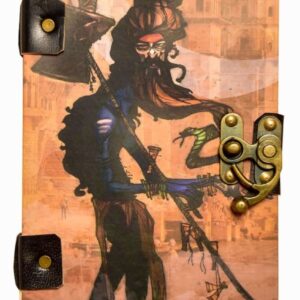 Handmade Printed Cardboard Journal Diary with Buckle Lock Unruled 200 Pages Notepad Personal Diaries for Men and Women -28