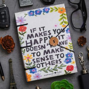 Handmade Printed Cardboard Journal Diary with Buckle Lock | 200 Pages Notepad For Men and Women DIARY-03