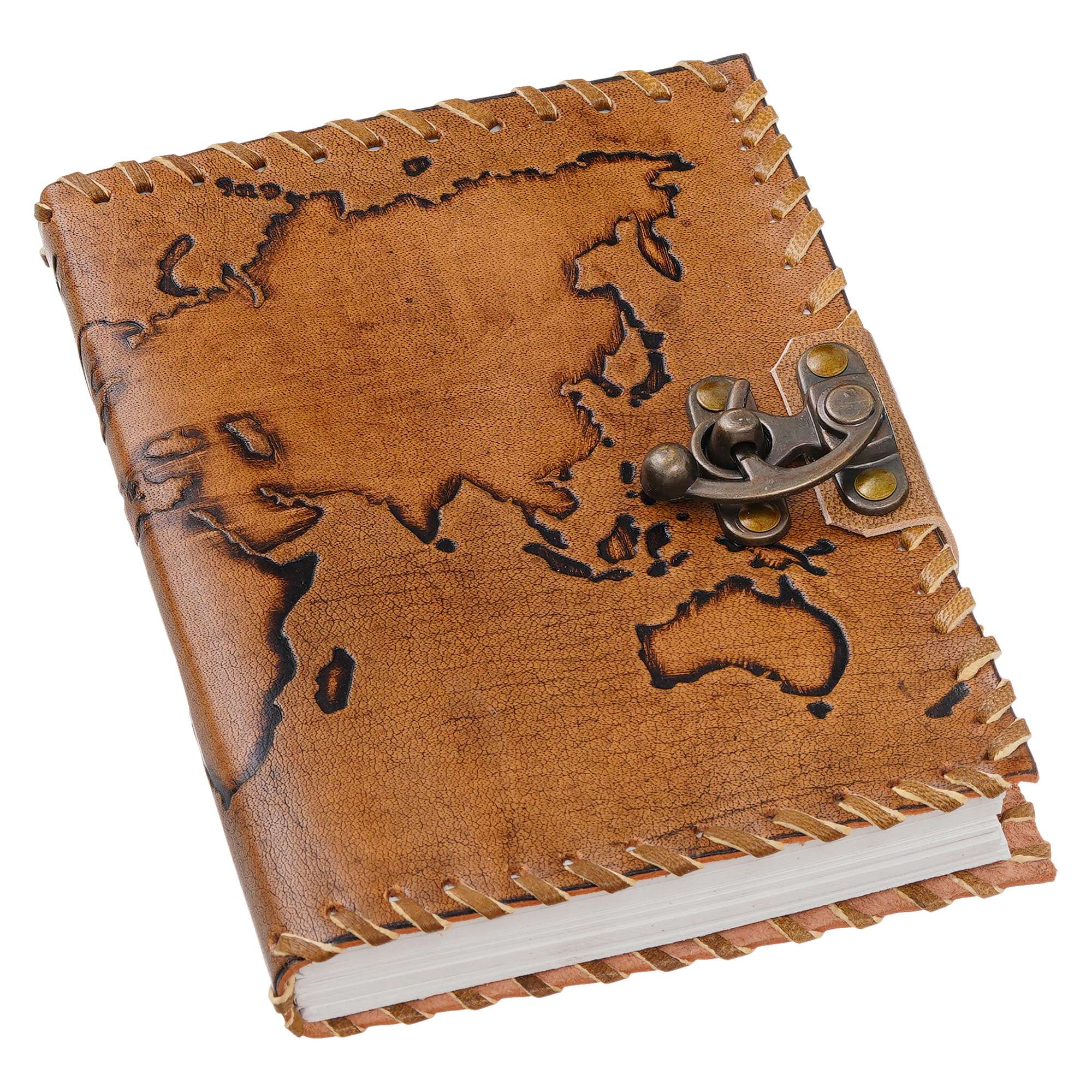 Vintage Handmade Genuine Leather Diary Journal | Premium Antique String Closure | 200 Handmade Unruled Pages DIARY-63 - Image 5